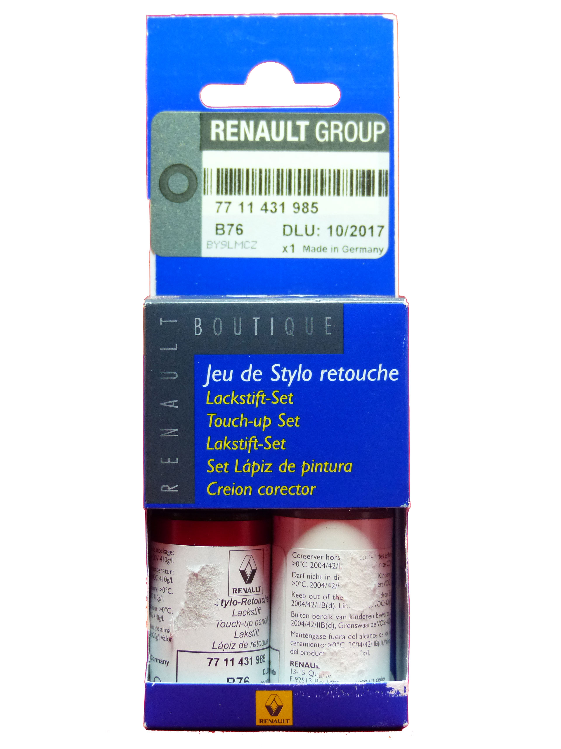Renault Dacia Lackstift Set Basislack Klarlack Flammen Rot B76 ...