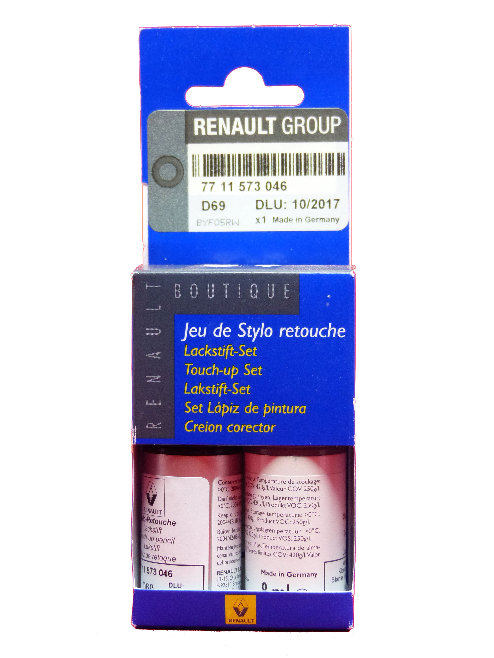 Renault Dacia Lackstift Set Basislack Klarlack Platin Grau D69 ...